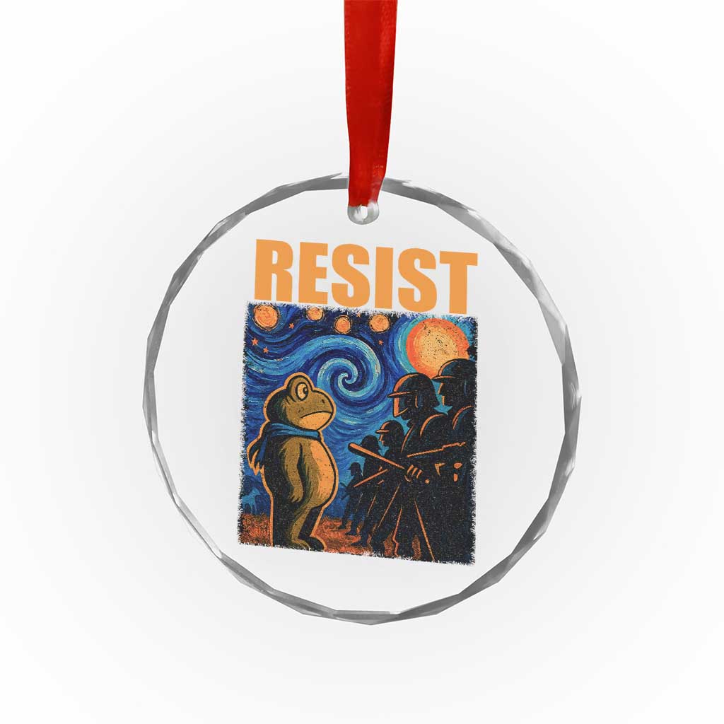 Starry Night Resist Frog Crystal Glass Ornament Resistance Protest Surreal Art Graphic - Wonder Print Shop
