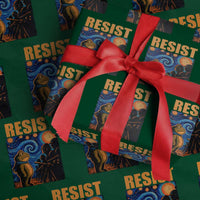 Starry Night Resist Frog Wrapping Paper Roll Resistance Protest Surreal Art Graphic - Wonder Print Shop