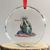 Statue of Liberty Anti ICE Deportation Human Rights Protest Crystal Glass Ornament