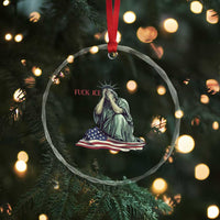 Statue of Liberty Anti ICE Deportation Human Rights Protest Crystal Glass Ornament