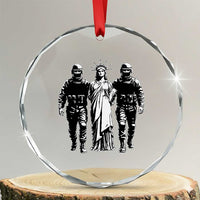 Statue Of Liberty Arrested Crystal Glass Ornament Funny Immigrant Rights Political Protest