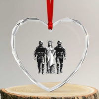 Statue Of Liberty Arrested Heart Crystal Glass Ornament Funny Immigrant Rights Political Protest