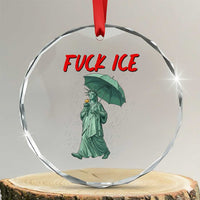 Statue of Liberty Crying Anti ICE Protest Meme Crystal Glass Ornament