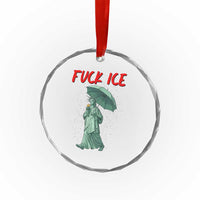 Statue of Liberty Crying Anti ICE Protest Meme Crystal Glass Ornament