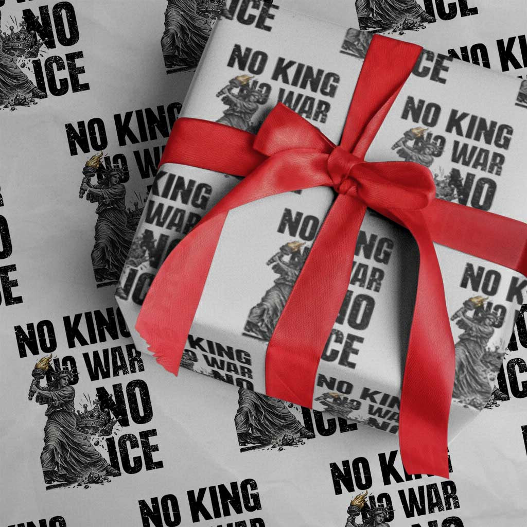 Statue Of Liberty Freedom Protest Wrapping Paper Roll No Kings No Wars No Ice