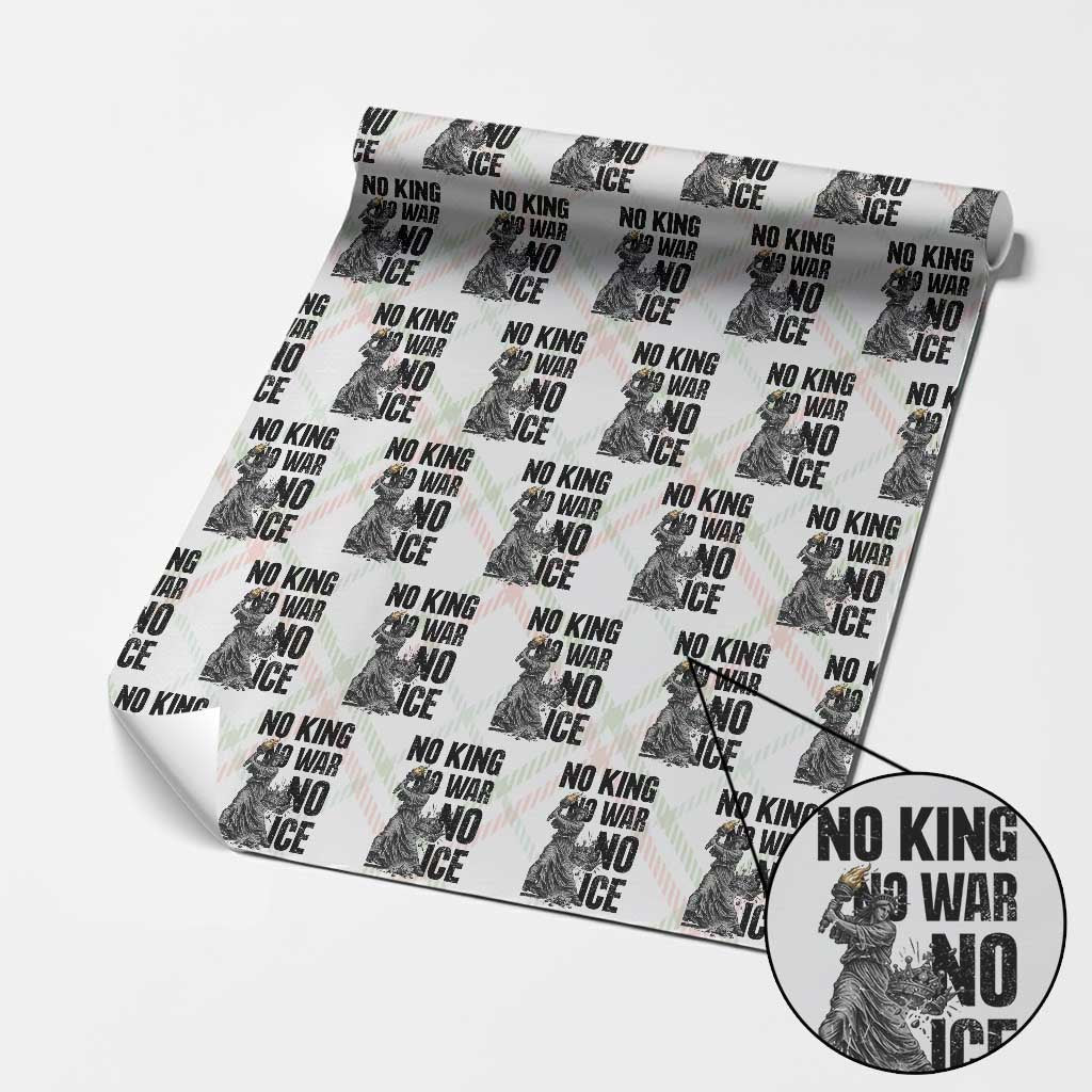 Statue Of Liberty Freedom Protest Wrapping Paper Roll No Kings No Wars No Ice