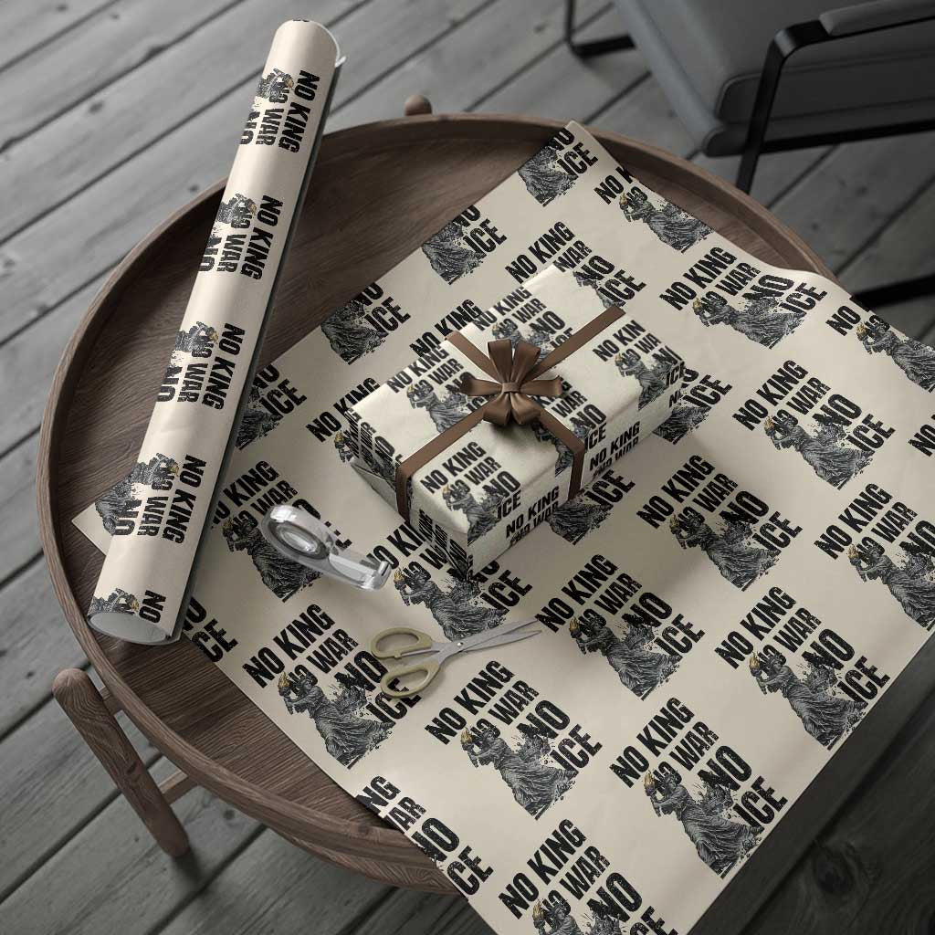 Statue Of Liberty Freedom Protest Wrapping Paper Roll No Kings No Wars No Ice