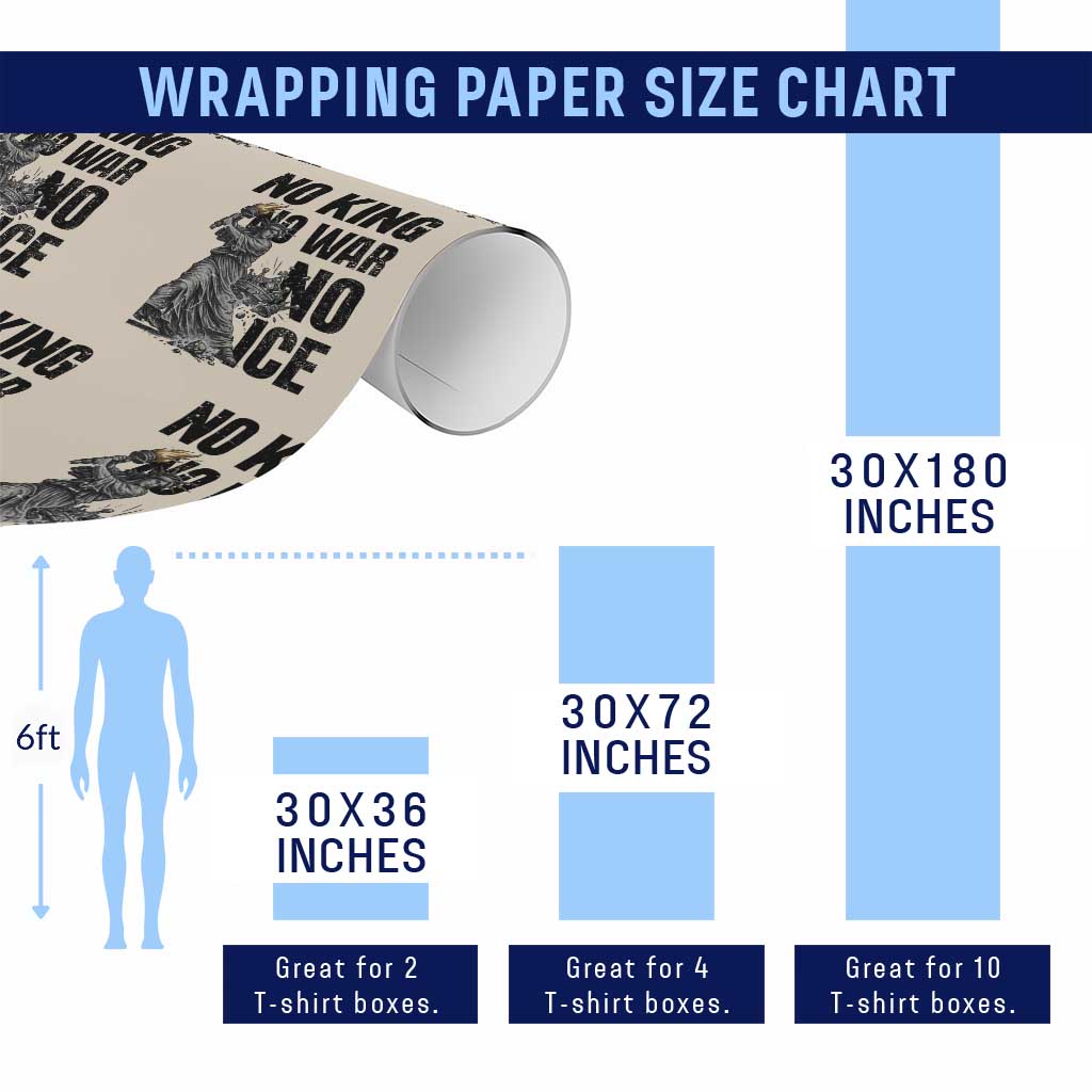Statue Of Liberty Freedom Protest Wrapping Paper Roll No Kings No Wars No Ice
