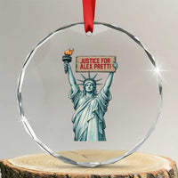 Statue Of Liberty Justice For Alex Pretti Tribute Gift Crystal Glass Ornament