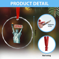 Statue Of Liberty Justice For Alex Pretti Tribute Gift Crystal Glass Ornament