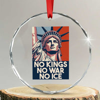 Statue Of Liberty No Kings No War No Ice Crystal Glass Ornament Freedom Protest Gift