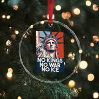 Statue Of Liberty No Kings No War No Ice Crystal Glass Ornament Freedom Protest Gift