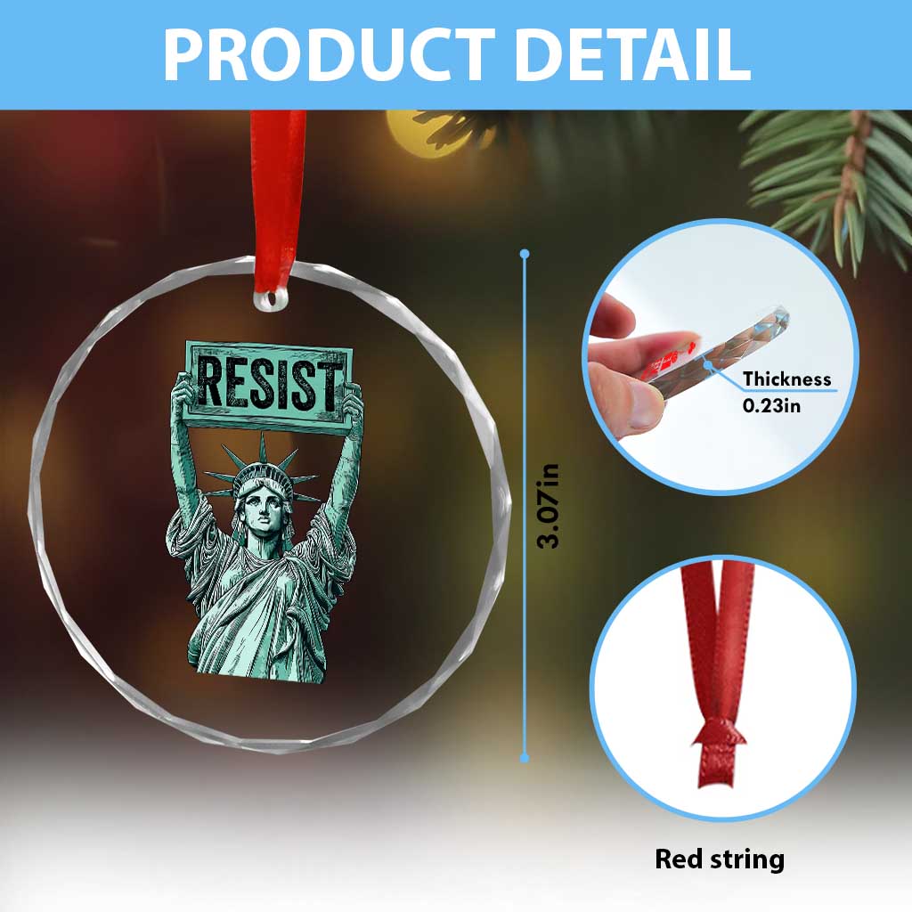 Statue of Liberty Resist Crystal Glass Ornament Retro - Wonder Print Shop