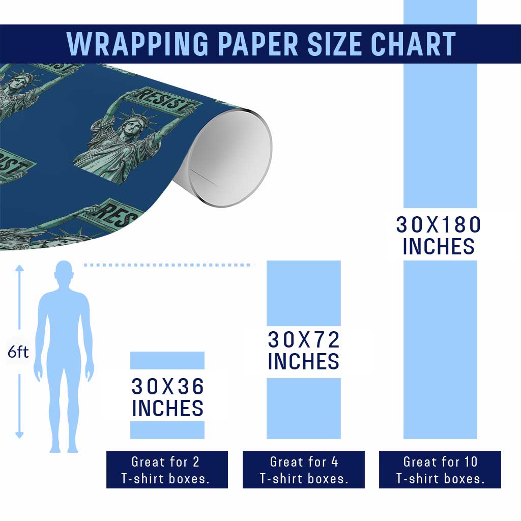 Statue of Liberty Resist Wrapping Paper Roll Retro - Wonder Print Shop