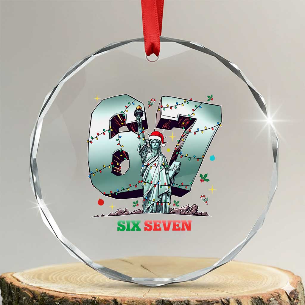 Statue Of Liberty Six Seven Meme Crystal Glass Ornament Trendy Gen Z Christmas Gift - Wonder Print Shop