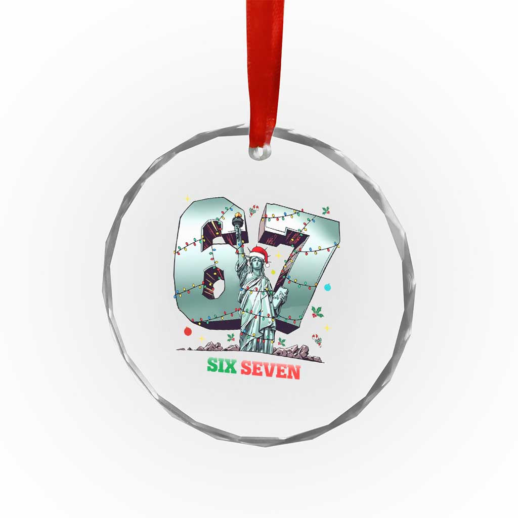 Statue Of Liberty Six Seven Meme Crystal Glass Ornament Trendy Gen Z Christmas Gift - Wonder Print Shop