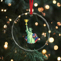 Statue Of Liberty Soccer Cup Crystal Glass Ornament USA Soccer Lover Gift