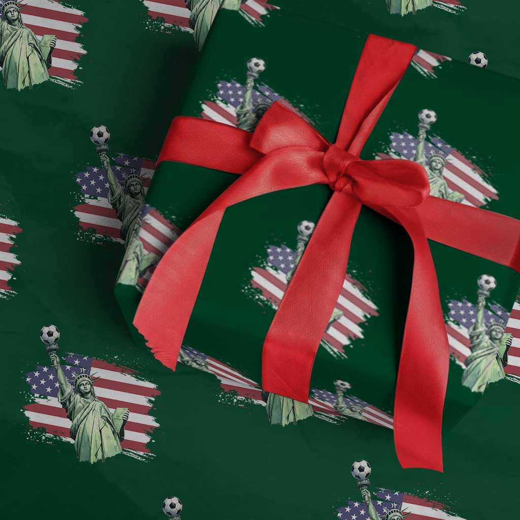 Statue Of Liberty Soccer Lover Wrapping Paper Roll New Yorker Fan Gift