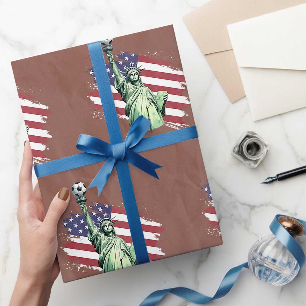 Statue Of Liberty Soccer Lover Wrapping Paper Roll New Yorker Fan Gift