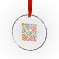 Stay Salty Melt Ice Crystal Glass Ornament Political Satire Pro Immigrant Protest Retro Floral