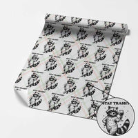 Stay Trashy Raccoon Wrapping Paper Roll Funny Raccoon Drinking Wine Meme