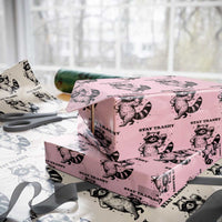 Stay Trashy Raccoon Wrapping Paper Roll Funny Raccoon Drinking Wine Meme