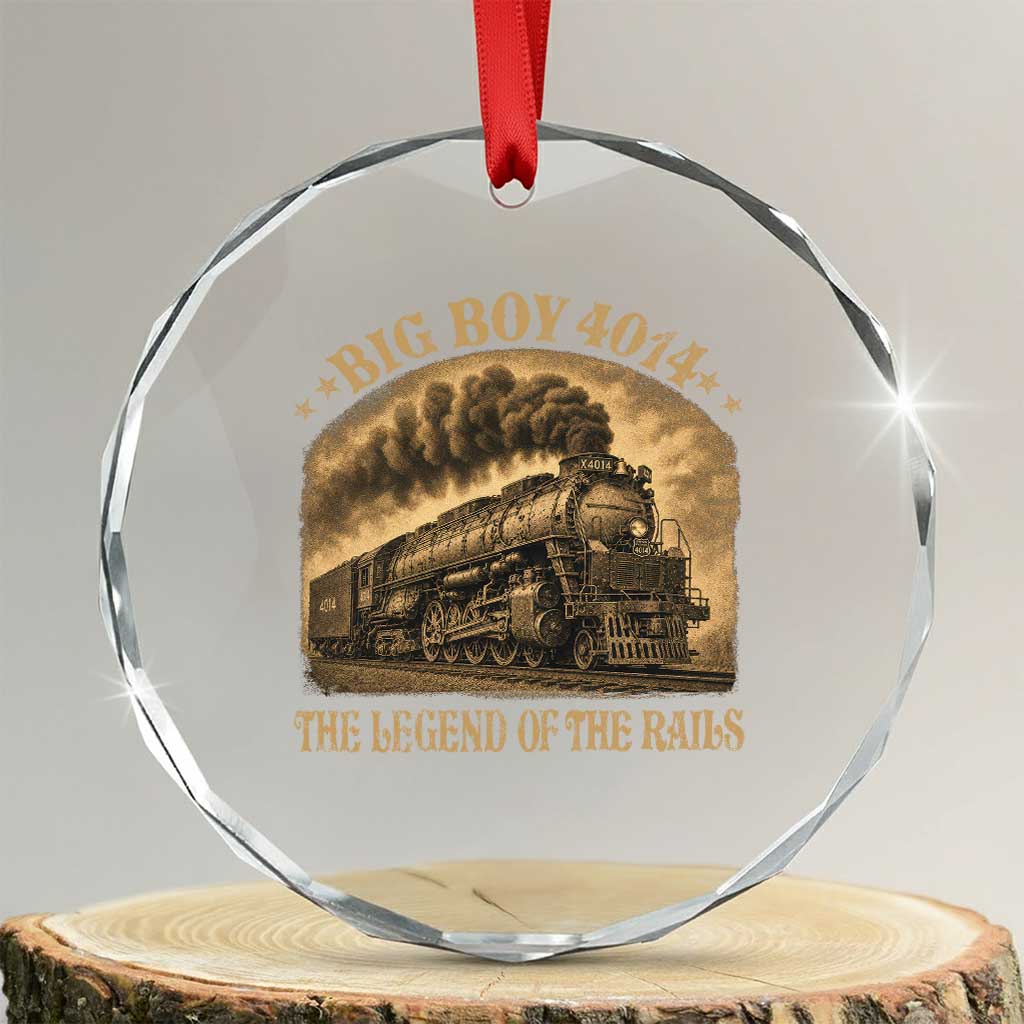 Steam Locomotive Legend of The Rails Train Crystal Glass Ornament