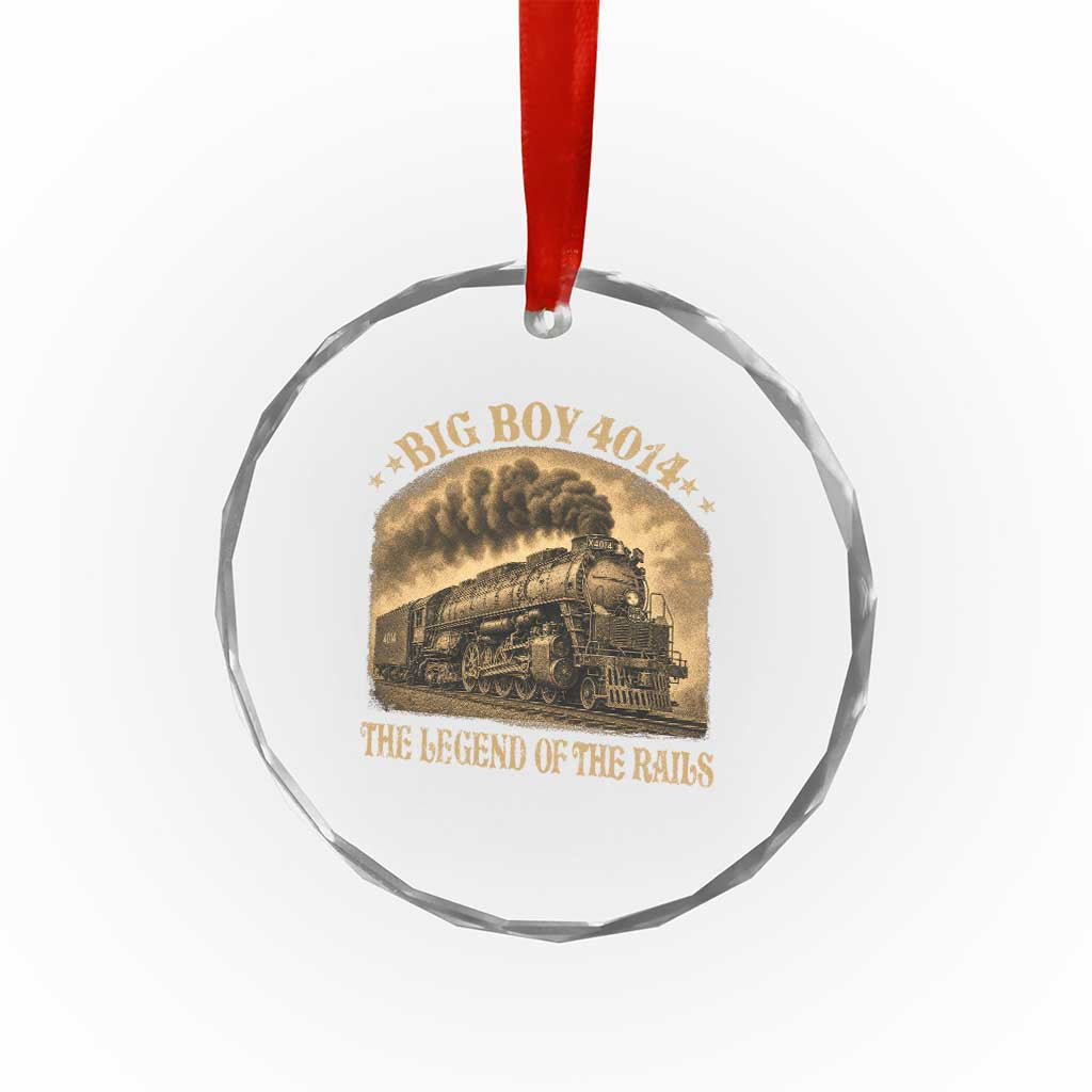 Steam Locomotive Legend of The Rails Train Crystal Glass Ornament