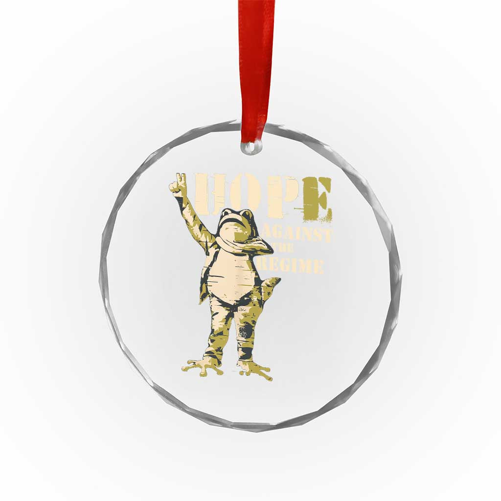 Stencil Protest Frog Crystal Glass Ornament Hope Against the Regime Portland Inflatable Resistance - Wonder Print Shop