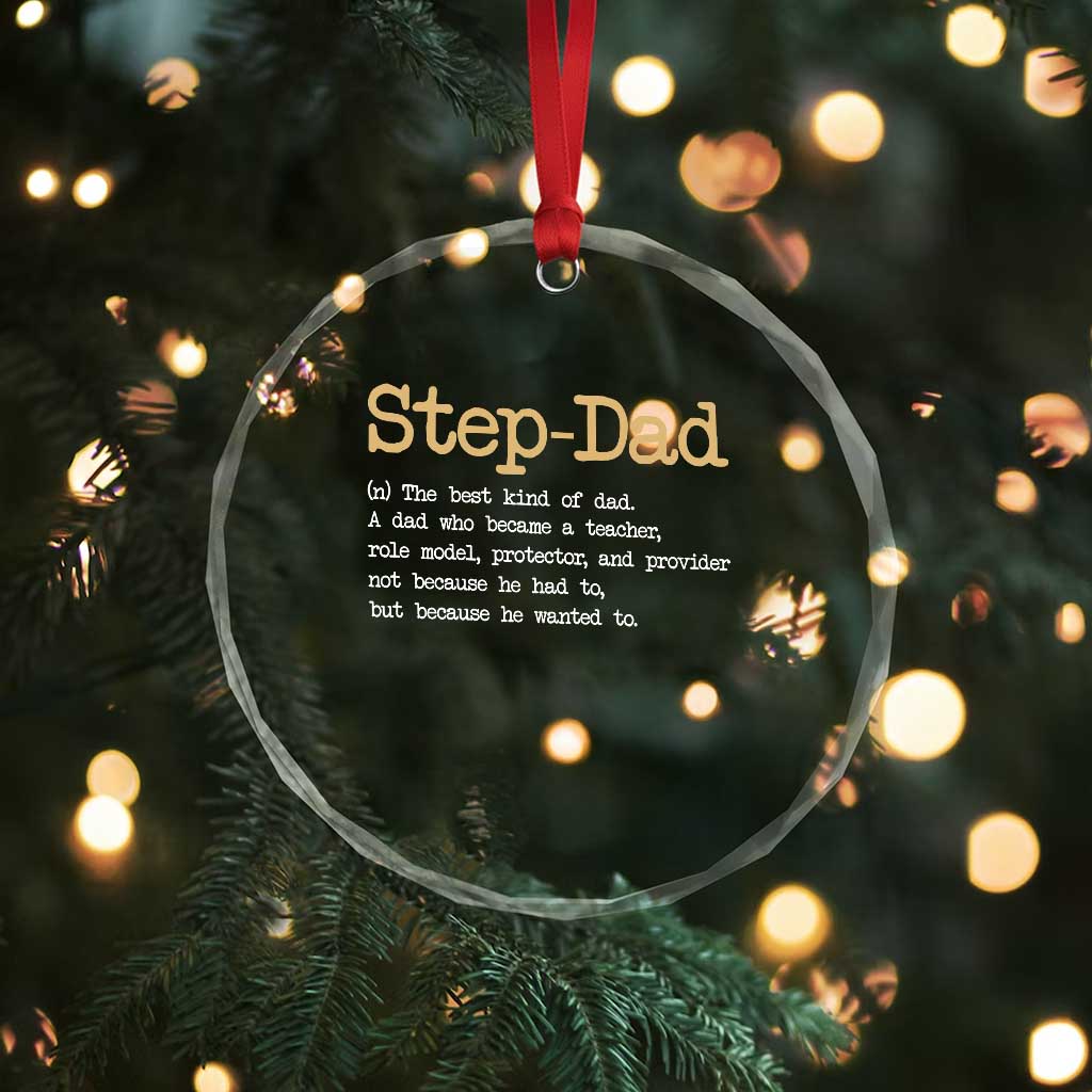 Stepdad Gifts Crystal Glass Ornament Step Dad Definition Bonus Dad Fathers Day