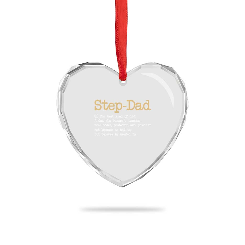 Stepdad Gifts Heart Crystal Glass Ornament Step Dad Definition Bonus Dad Fathers Day