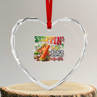 Steppin' Into Black History Month Heart Crystal Glass Ornament African American Month Proud Melanin