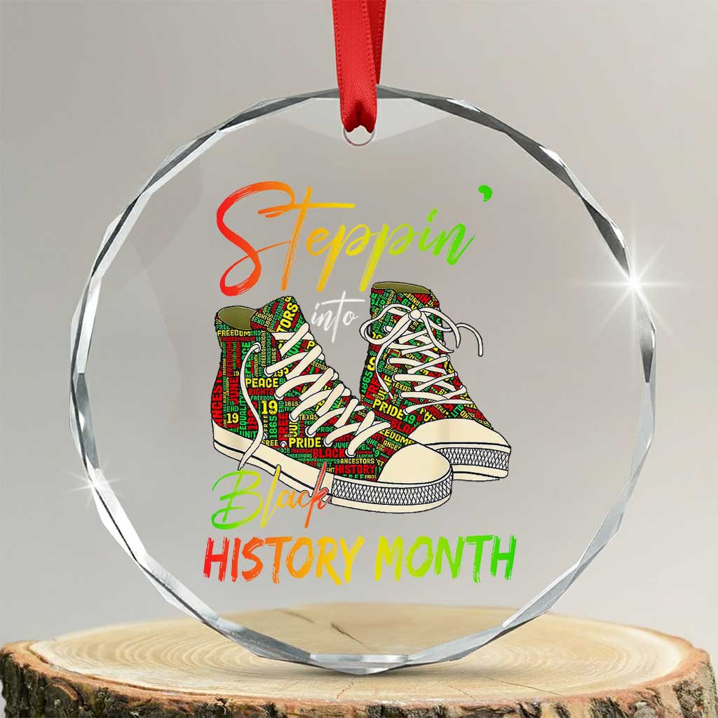 Stepping Into Black History Month Crystal Glass Ornament Sneakers - Wonder Print Shop