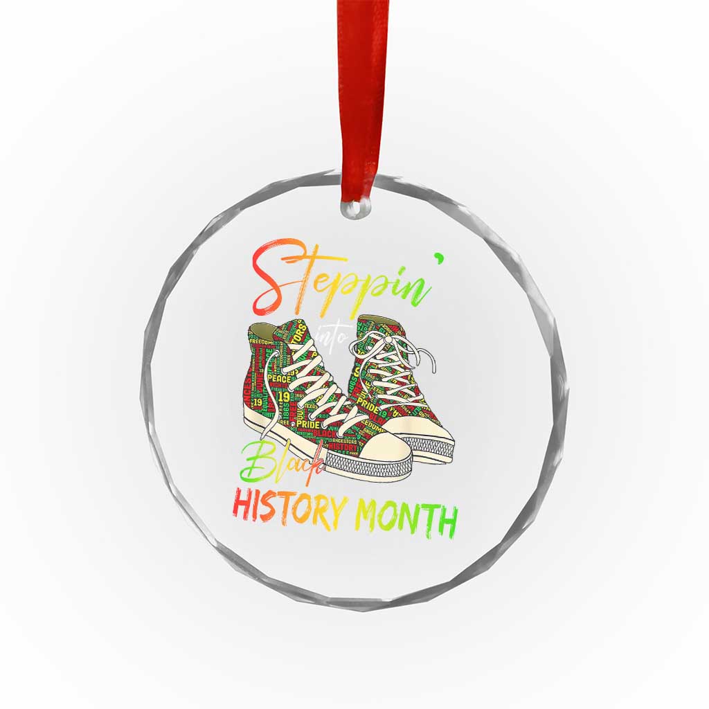 Stepping Into Black History Month Crystal Glass Ornament Sneakers - Wonder Print Shop
