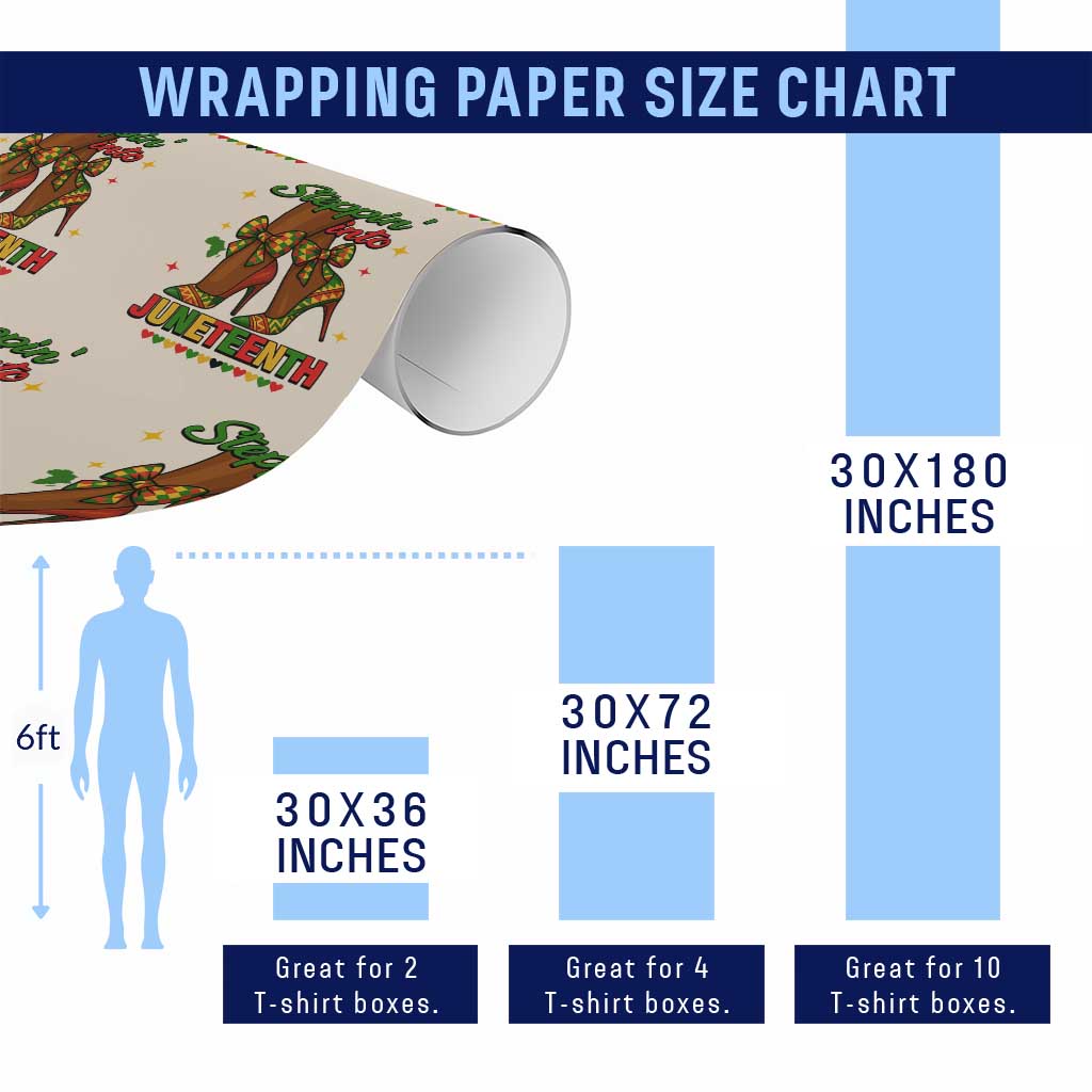 Stepping Into Juneteenth Wrapping Paper Roll Afro Diva High with African Pride - Wonder Print Shop