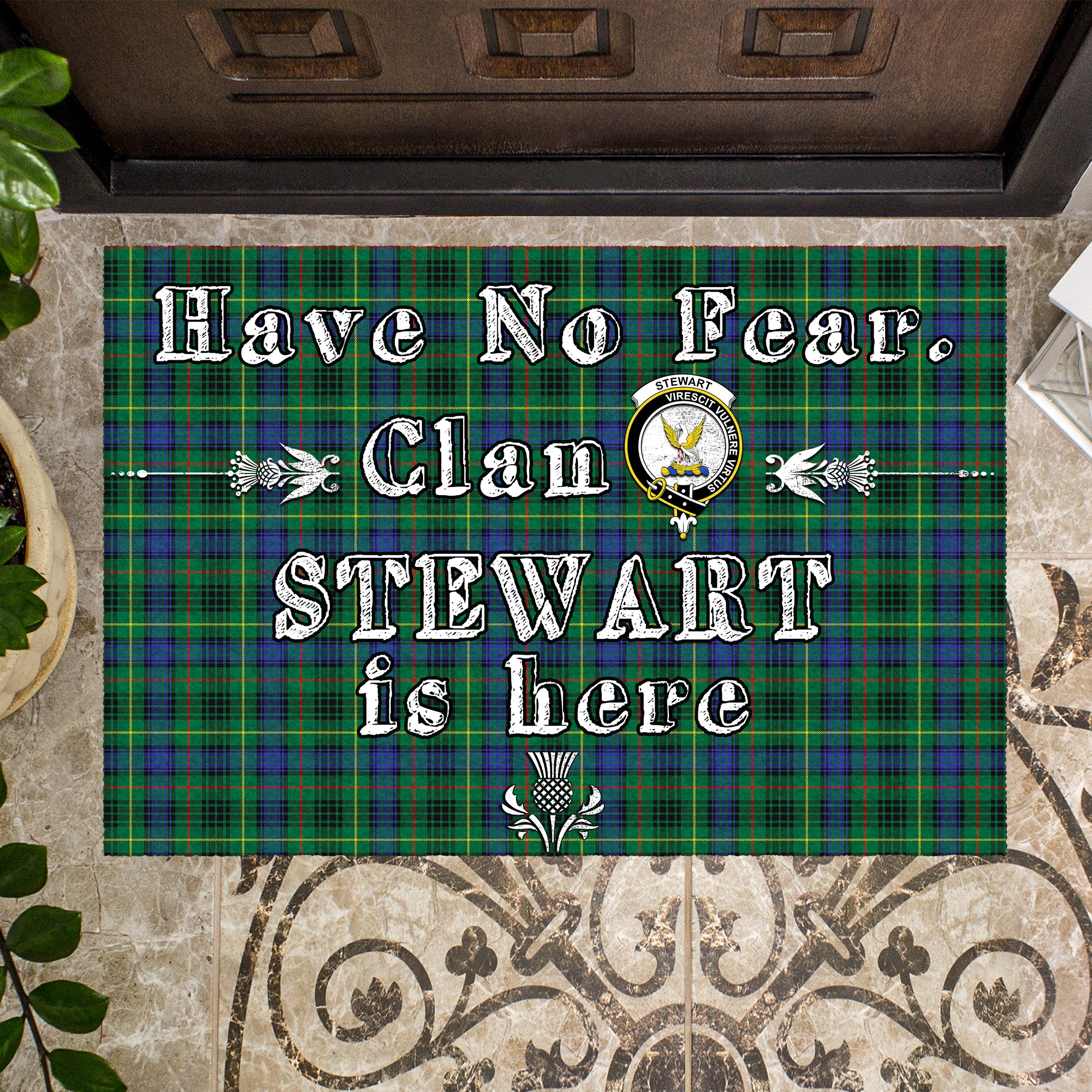 stewart-hunting-modern-clan-tartan-door-mat-family-crest-have-no-fear-tartan-door-mat