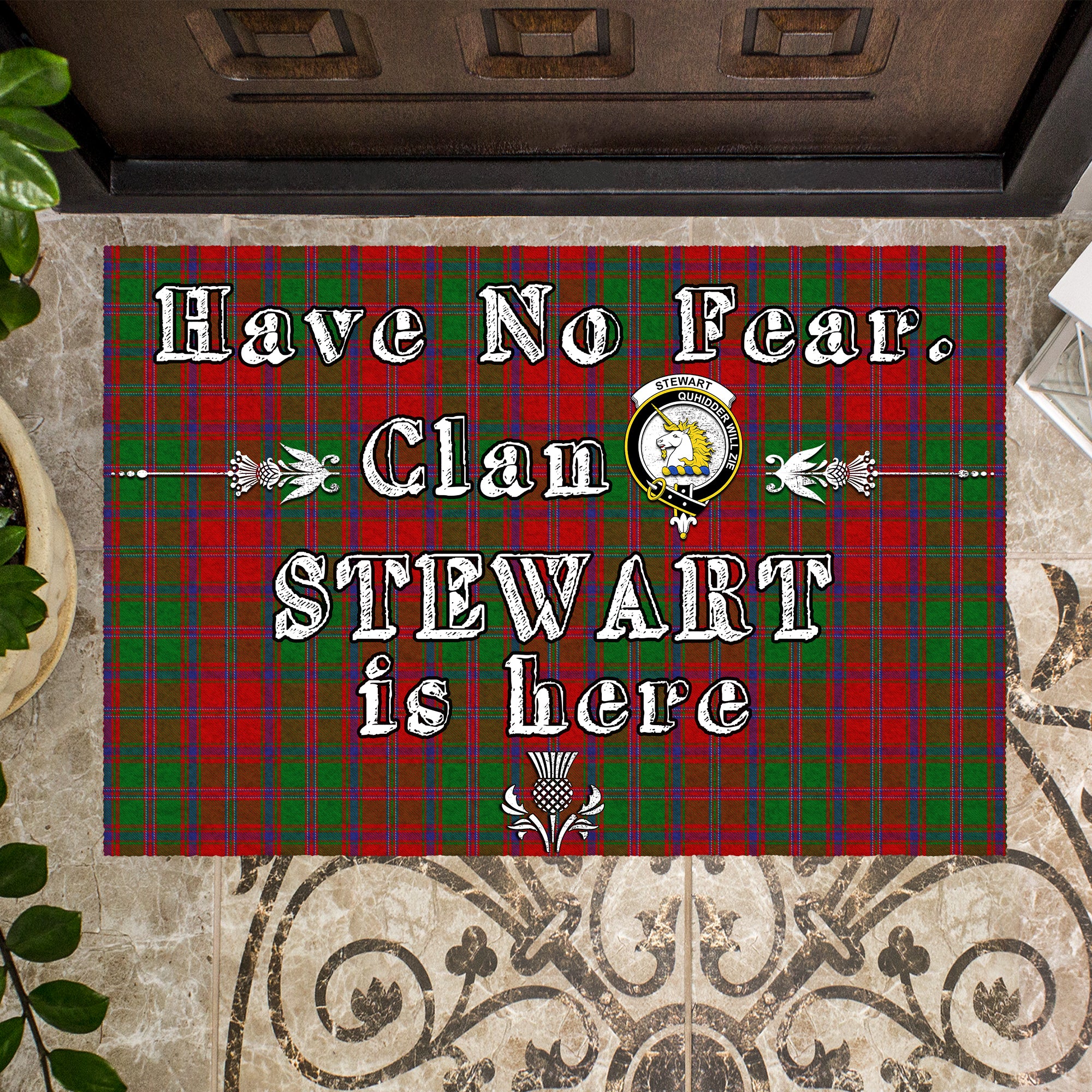 stewart-of-appin-clan-tartan-door-mat-family-crest-have-no-fear-tartan-door-mat