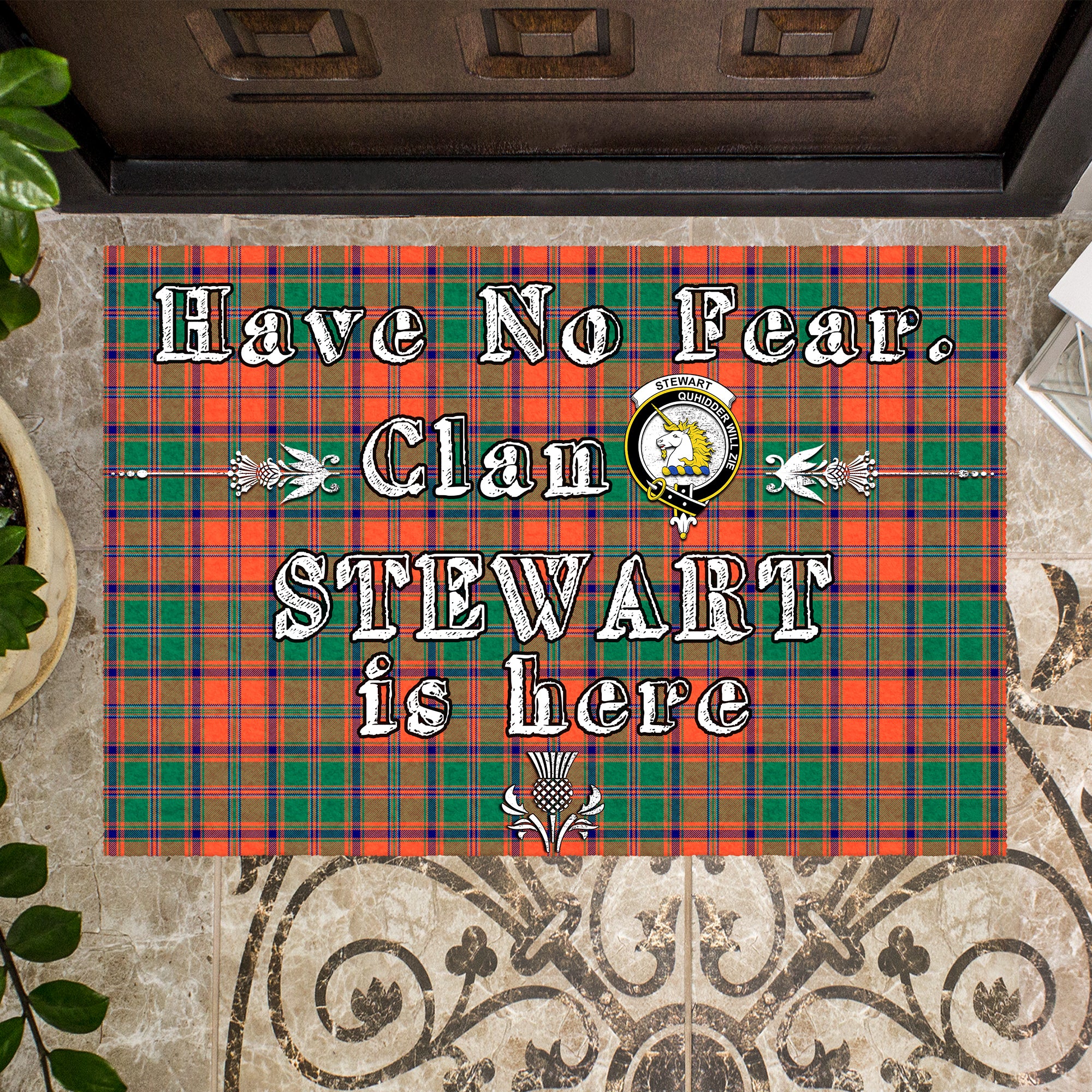 stewart-of-appin-ancient-clan-tartan-door-mat-family-crest-have-no-fear-tartan-door-mat
