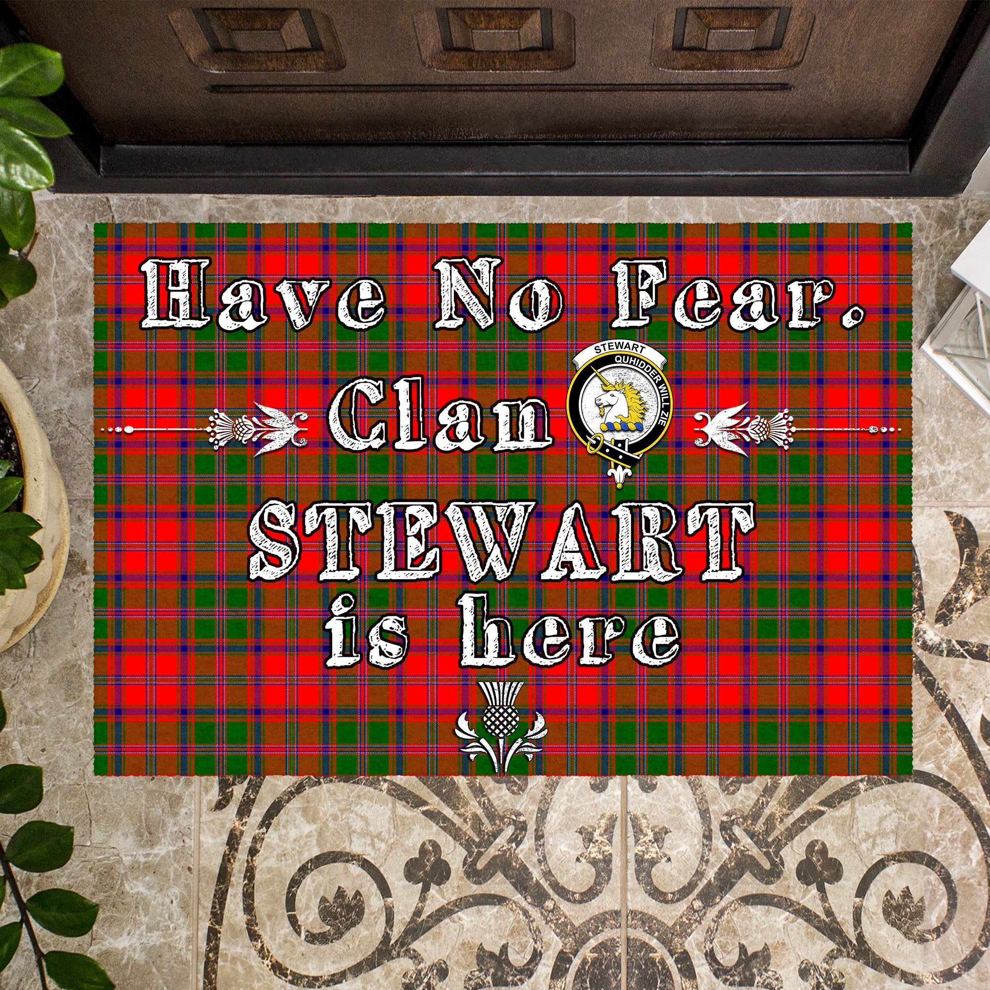 stewart-of-appin-modern-clan-tartan-door-mat-family-crest-have-no-fear-tartan-door-mat