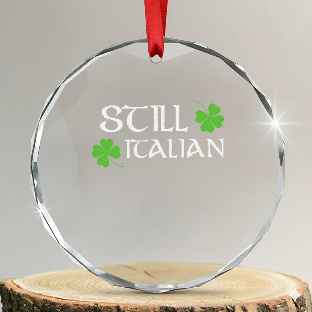 Still Italian St Patricks Day Crystal Glass Ornament Lucky Shamrock