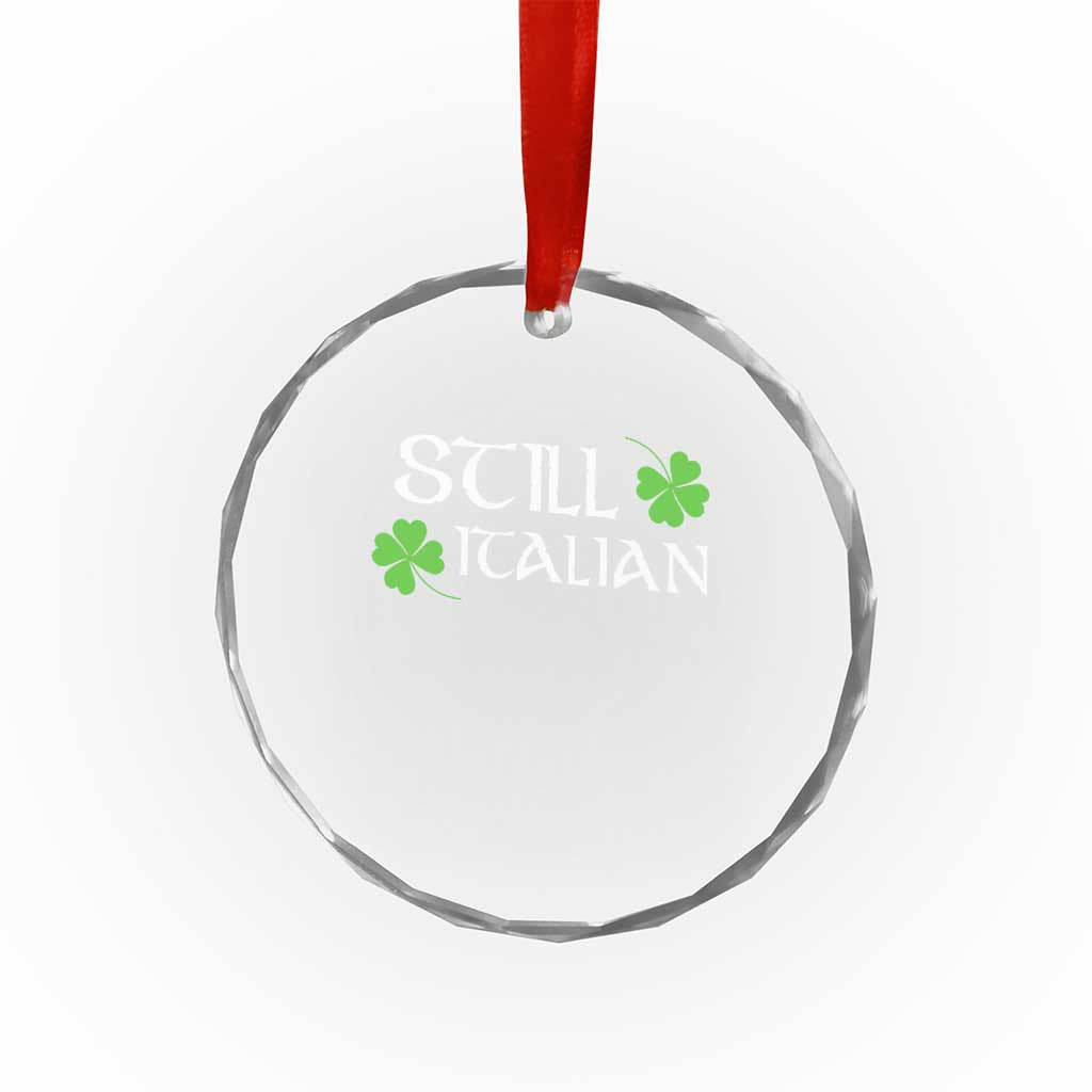 Still Italian St Patricks Day Crystal Glass Ornament Lucky Shamrock