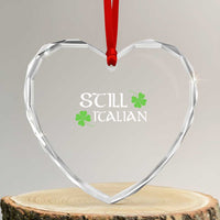 Still Italian St Patricks Day Heart Crystal Glass Ornament Lucky Shamrock