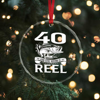 Still Keeping It Reel At 40 Crystal Glass Ornament Fisherman Birthday Gift