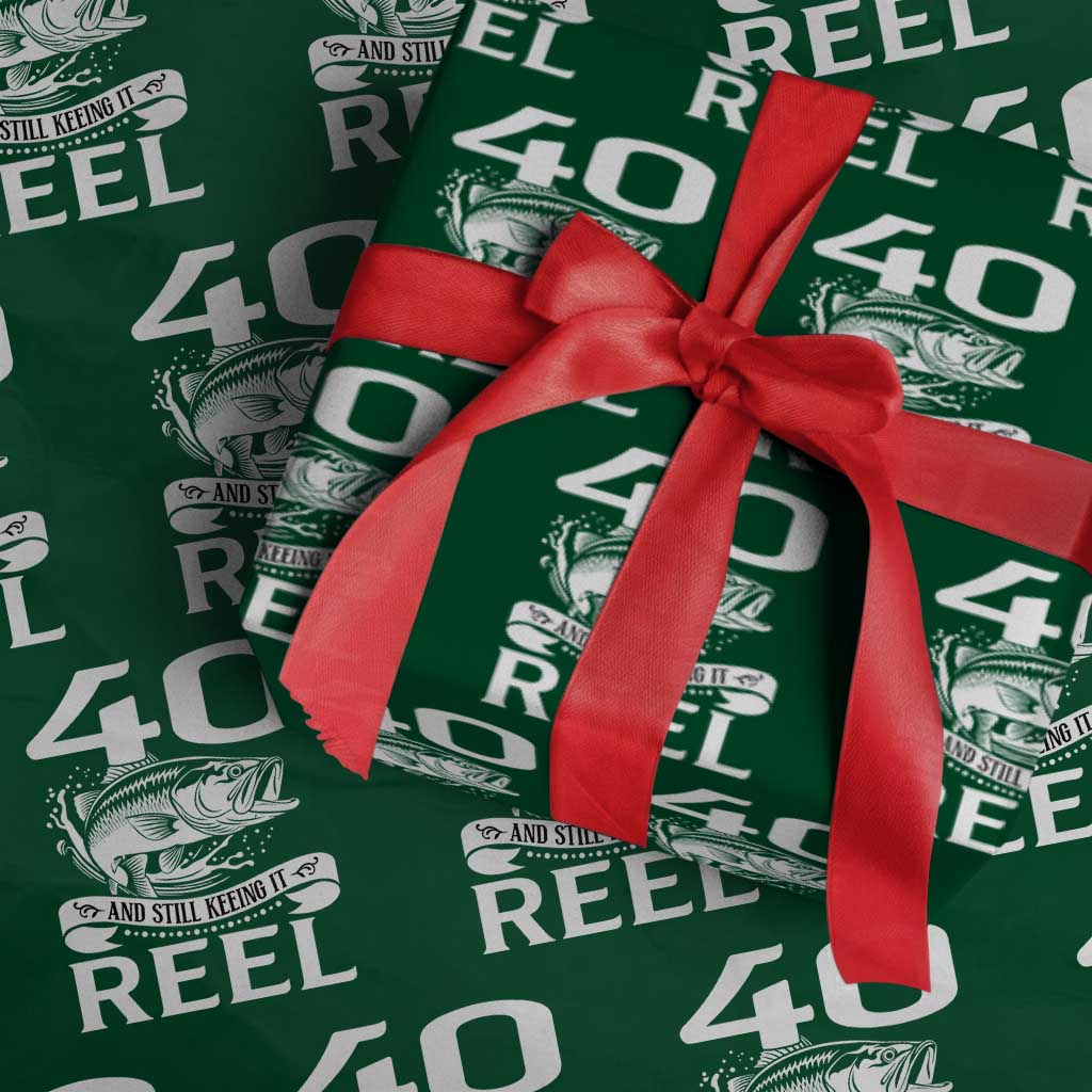 Still Keeping It Reel At 40 Wrapping Paper Roll Fisherman Birthday Gift