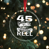 Still Keeping It Reel At 45 Crystal Glass Ornament Fisherman Birthday Gift