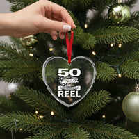 Still Keeping It Reel At 50 Heart Crystal Glass Ornament Fisherman Birthday Gift