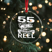 Still Keeping It Reel At 55 Crystal Glass Ornament Fisherman Birthday Gift