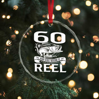 Still Keeping It Reel At 60 Crystal Glass Ornament Fisherman Birthday Gift