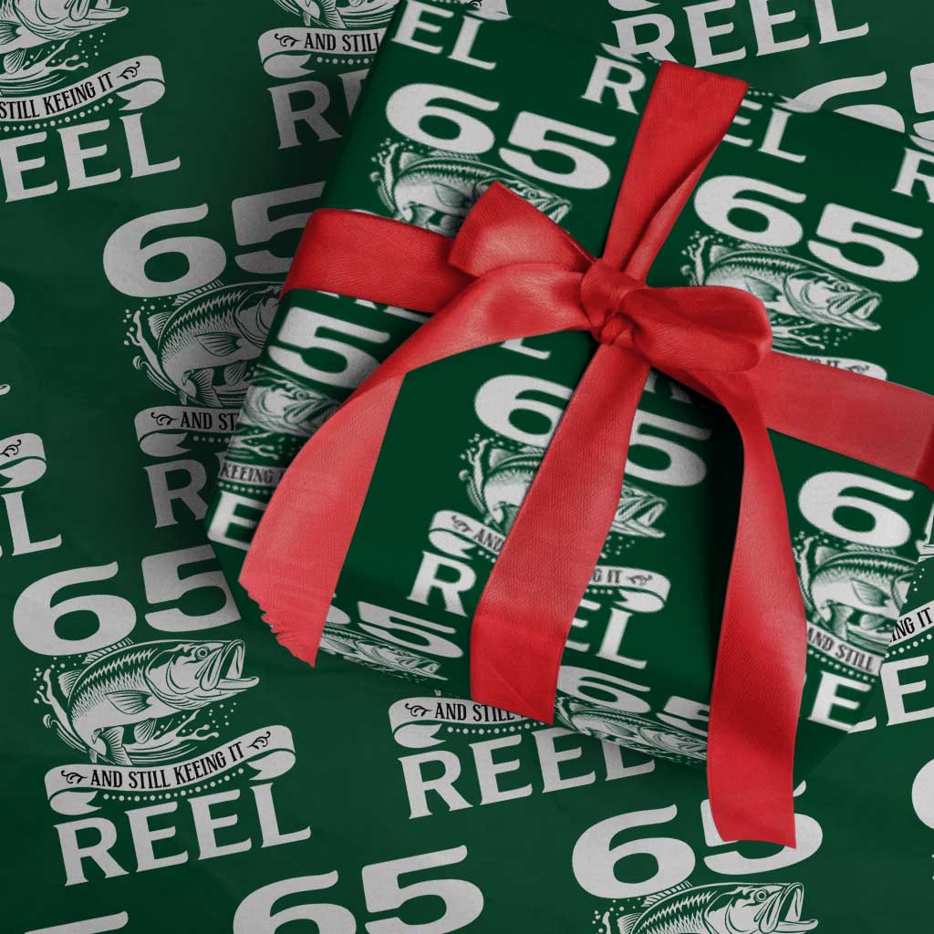 Still Keeping It Reel At 65 Wrapping Paper Roll Fisherman Birthday Gift