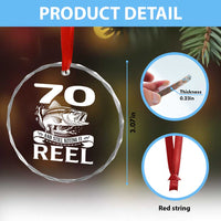 Still Keeping It Reel At 70 Crystal Glass Ornament Fisherman Birthday Gift